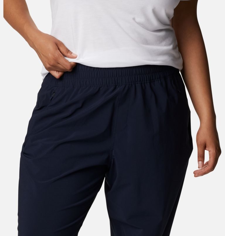 Women's Columbia Pleasant Creek Core Pants Navy | Plus Size CA-K5A86